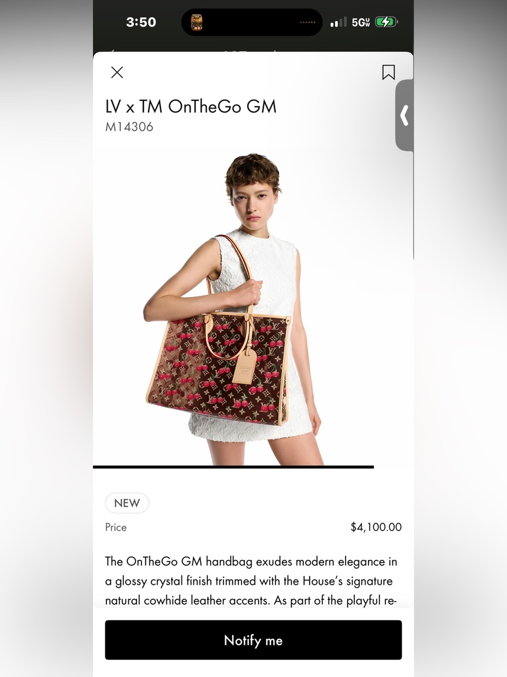 Louis Vuitton Murakami cherry OTG GM - Picture 2 of 4